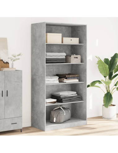 Armadio Grigio Cemento 100x50x200 cm in Legno tecnico
