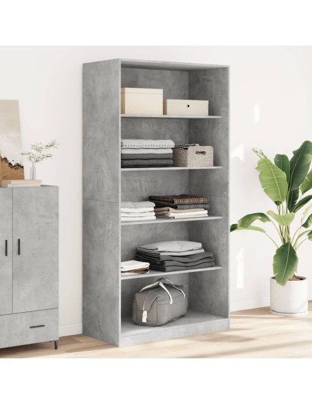 Armadio Grigio Cemento 100x50x200 cm in Legno tecnico