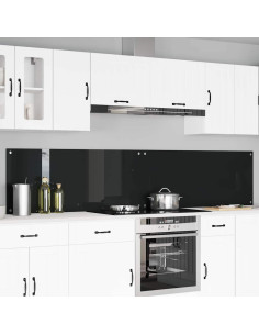 Schienale da cucina 2 pcs Nero 120 x 50 cm vetro temperato