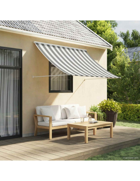 Tenda da Sole Antracite e Bianco 200 x 150 cm
