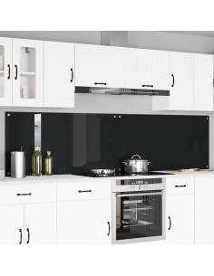 Schienale da cucina 2 pcs Nero 120 x 60 cm vetro temperato