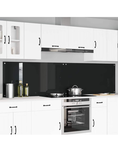 Schienale da cucina 2 pcs Nero 120 x 60 cm vetro temperato