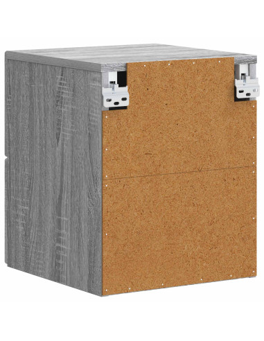 Mobiletto da notte a muro Sonoma grigio 34,5 x 33 x 40 cm