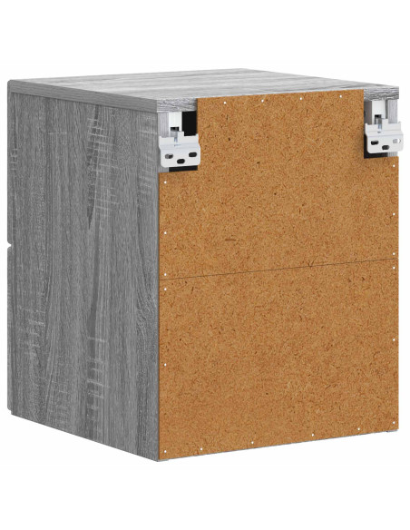 Mobiletto da notte a muro Sonoma grigio 34,5 x 33 x 40 cm