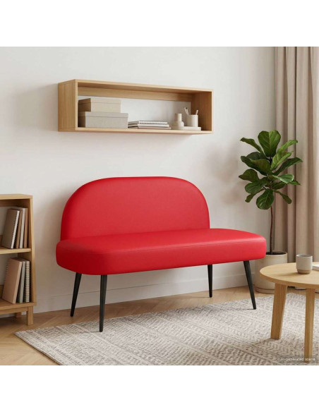 Panchina imbottita con schienale Rosso 110 x 60 x 76 cm