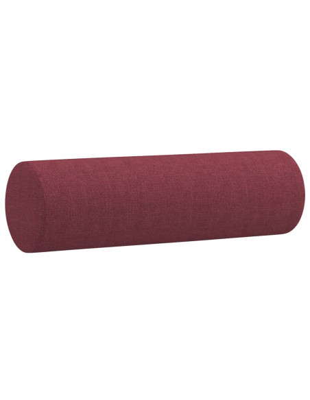 Set di Divani 4 pz con Cuscini Rosso Vino in Tessuto