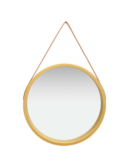 Specchio da Parete con Cinghia 60 cm Oro