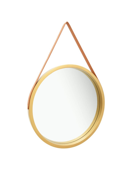 Specchio da Parete con Cinghia 60 cm Oro