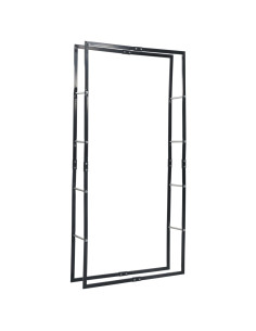 Rastrelliera per Legna da Ardere Nera 100x25x200 cm in Acciaio 2