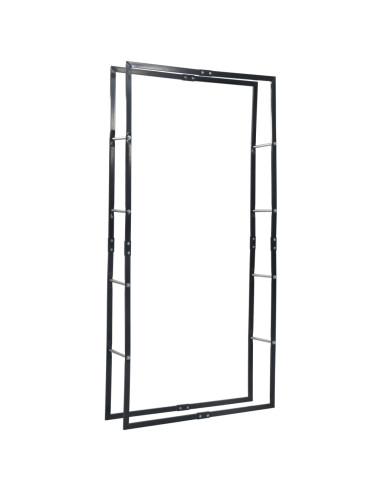 Rastrelliera per Legna da Ardere Nera 100x25x200 cm in Acciaio