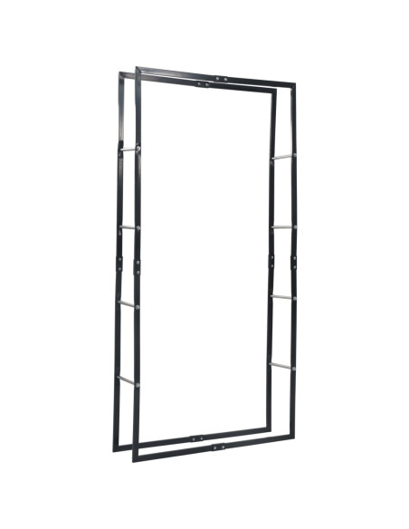 Rastrelliera per Legna da Ardere Nera 100x25x200 cm in Acciaio
