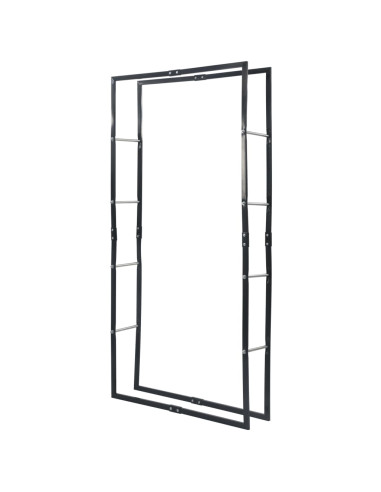 Rastrelliera per Legna da Ardere Nera 100x25x200 cm in Acciaio