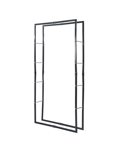 Rastrelliera per Legna da Ardere Nera 100x25x200 cm in Acciaio