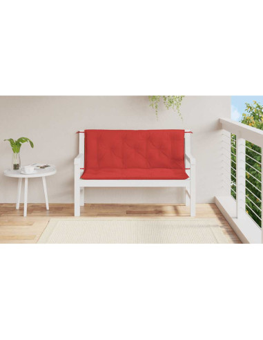 Cuscini per Panca 2 pz Rossi 120x50x7 cm in Tessuto Oxford