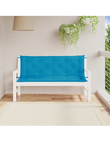 Cuscini per Panca 2 pz Azzurri 150x50x7 cm in Tessuto Oxford
