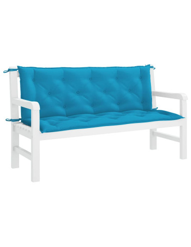 Cuscini per Panca 2 pz Azzurri 150x50x7 cm in Tessuto Oxford