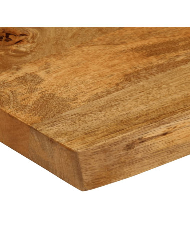 Piano Tavolo 50x40x2,5 cm Bordi Vivi in Legno Massello di Mango