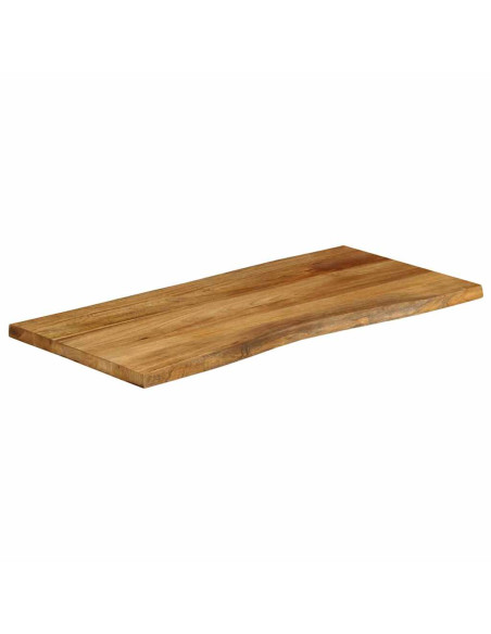 Piano Tavolo 100x60x2,5 cm Bordi Vivi in Legno Massello Mango