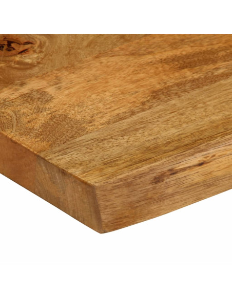 Piano per Tavolo 80x80x2,5cm Bordi Vivi in Legno Massello Mango
