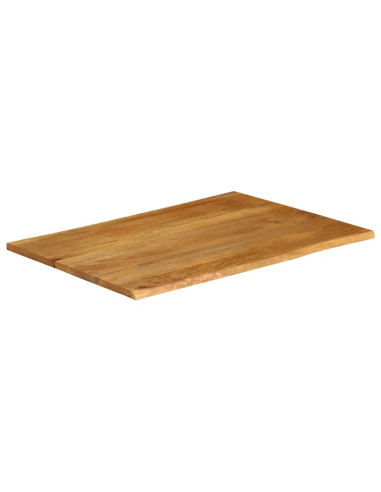 Piano Tavolo 100x80x2,5 cm Bordi Vivi in Legno Massello Mango
