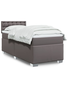 Giroletto a Molle con Materasso Grgio 80x200 cm in Similpelle