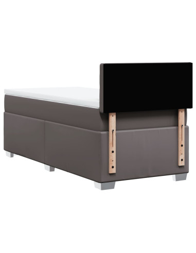 Giroletto a Molle con Materasso Grgio 80x200 cm in Similpelle