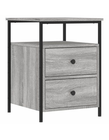 Comodino Grigio Sonoma 44x45x60 cm in Legno Multistrato