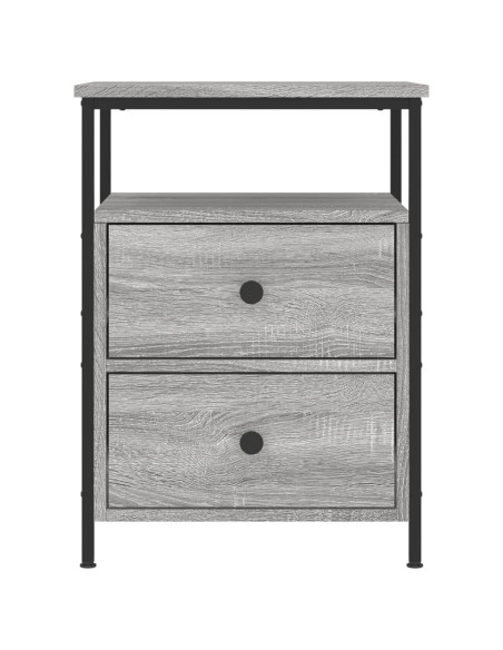 Comodino Grigio Sonoma 44x45x60 cm in Legno Multistrato