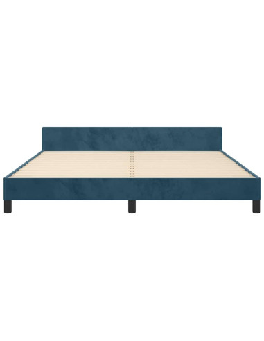 Giroletto senza Materasso Blu Scuro 160x200 cm in Velluto