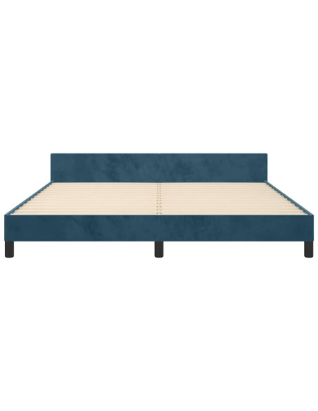 Giroletto senza Materasso Blu Scuro 160x200 cm in Velluto
