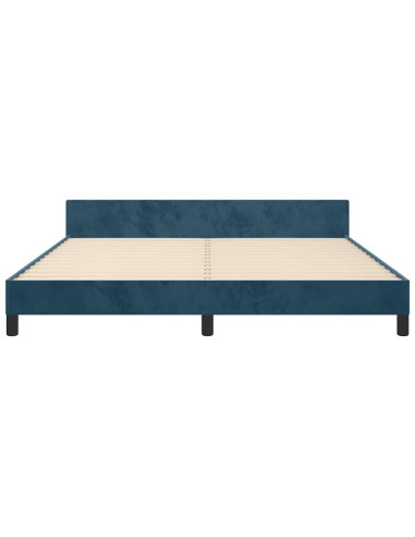 Giroletto senza Materasso Blu Scuro 160x200 cm in Velluto
