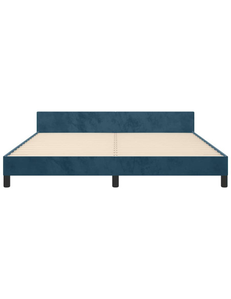 Giroletto senza Materasso Blu Scuro 160x200 cm in Velluto