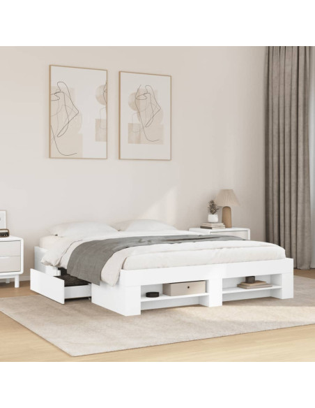 Giroletto senza Materasso Bianco 160x200cm in Legno Multistrato