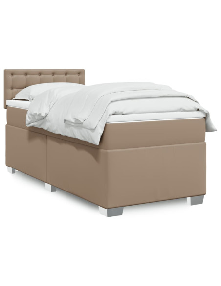Giroletto a Molle con Materasso Cappuccino 90x190 cm Similpelle