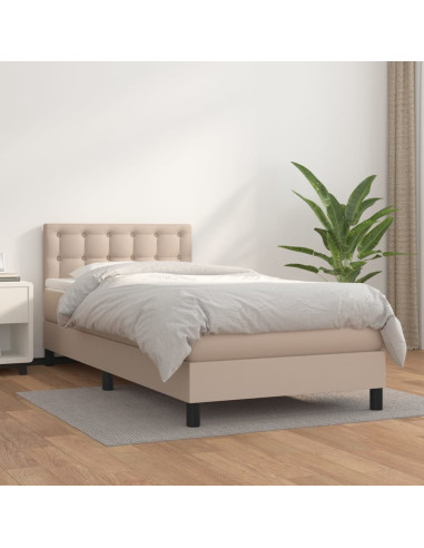 Giroletto a Molle con Materasso Cappuccino 90x200 cm Similpelle