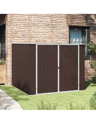 Capanno da Giardino Marrone 195x198x159 cm in Acciaio Zincato