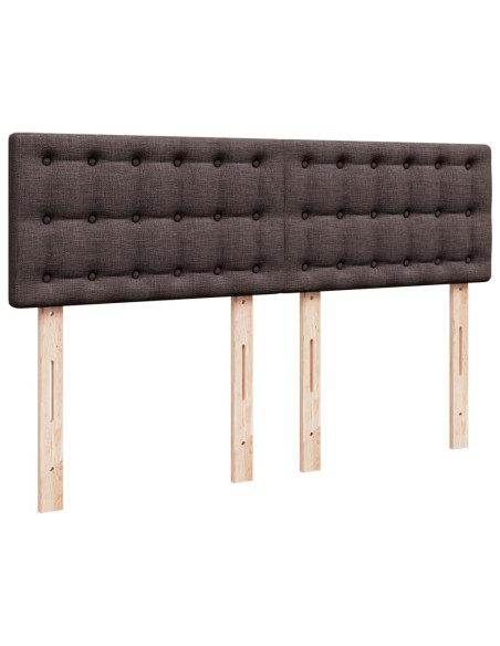 Giroletto a Molle con Materasso Marrone Scuro 160x200cm Tessuto