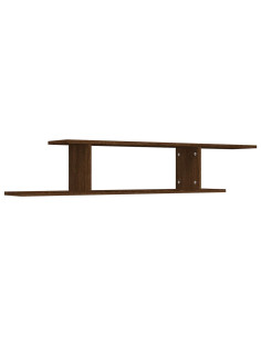 Scaffale TV Parete Rovere Marrone 125x18x23cm Legno Multistrato