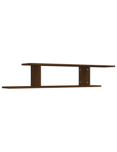 Scaffale TV Parete Rovere Marrone 125x18x23cm Legno Multistrato