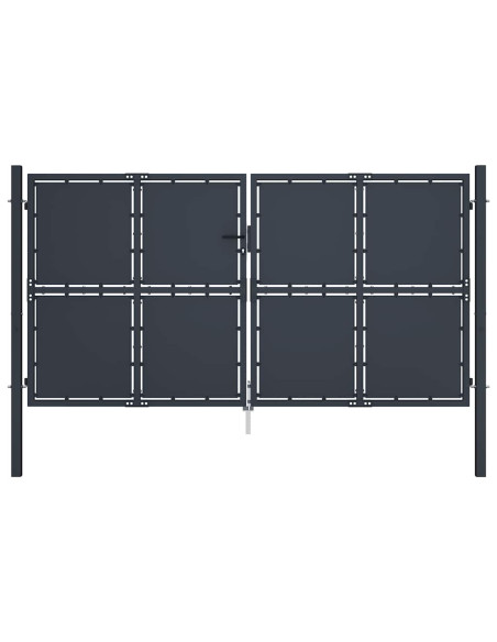 Cancello da Giardino in Acciaio 300x175 cm Antracite