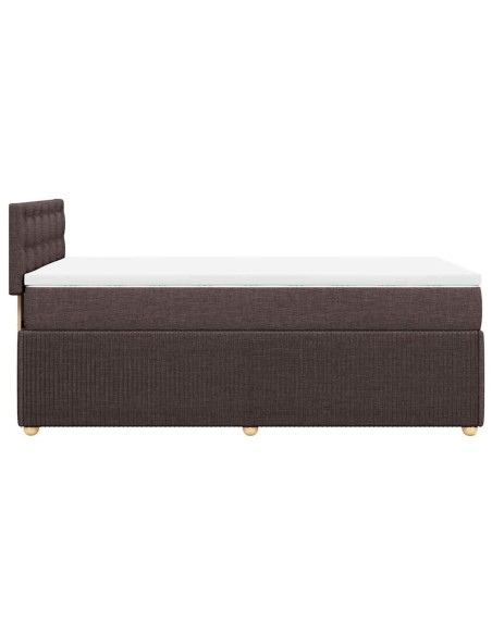 Giroletto a Molle con Materasso Marrone Scuro 100x200cm Tessuto