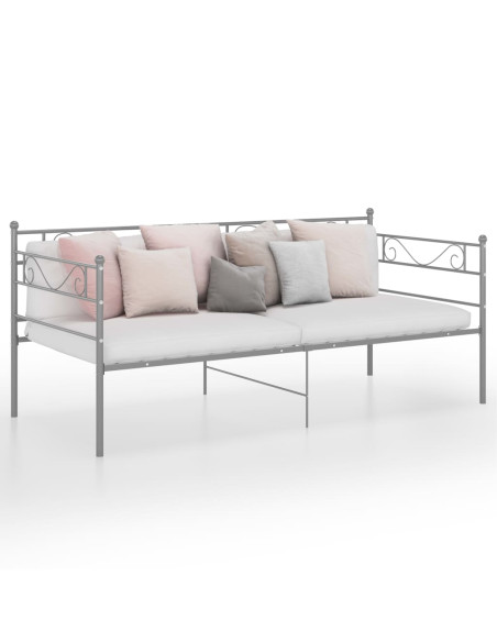 Telaio Divano Letto Grigio in Metallo 90x200 cm