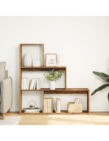 Libreria Divisorio 3Ripiani Legno Antico 123x29x123 Truciolato