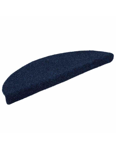Tappetini per scale autoadesivi 10 pz 56x17x3 cm blu navy semicircolari