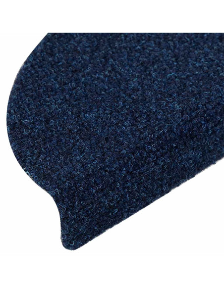 Tappetini per scale autoadesivi 10 pz 56x17x3 cm blu navy semicircolari
