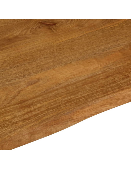 Piano per Tavolo 90x80x2,5cm Bordi Vivi in Legno Massello Mango