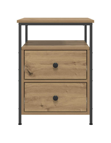 Comodini 2pz Rovere Artigianale 44x45x60cm in Legno Multistrato