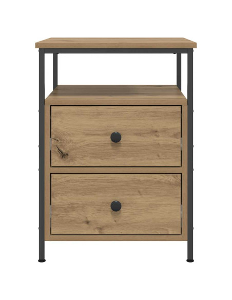 Comodini 2pz Rovere Artigianale 44x45x60cm in Legno Multistrato