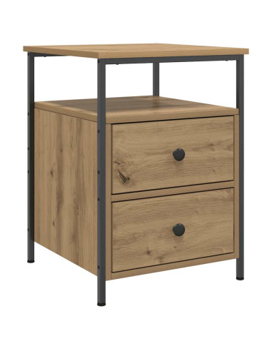 Comodini 2pz Rovere Artigianale 44x45x60cm in Legno Multistrato