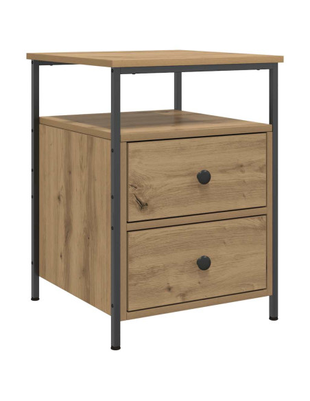 Comodini 2pz Rovere Artigianale 44x45x60cm in Legno Multistrato